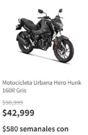 Elektra Motocicleta Urbana Hero Hunk 160R Gris oferta