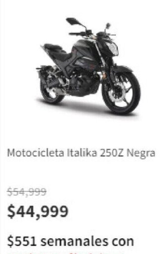 Elektra Motocicleta Italika 250Z Negra oferta