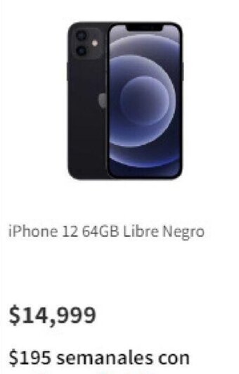 Elektra iPhone 12 64GB Libre Negro oferta