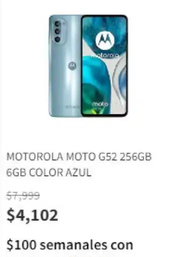 MOTOROLA MOTO G52 256GB 6GB COLOR AZUL