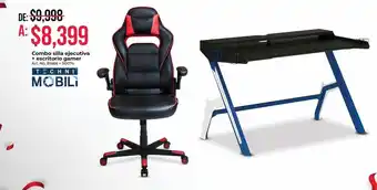 Silla gamer techni mobili racer / polipiel / negro con