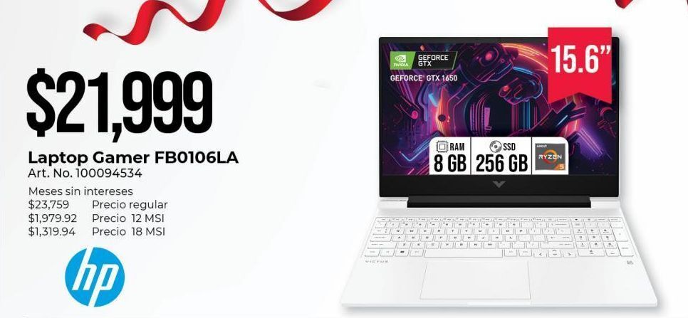 Laptop gamer hp 15 fb0106la geforce gtx 1650 oferta en Office Depot