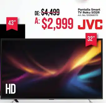 Office Depot Pantalla smart tv roku 32 jvc oferta
