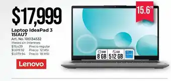 Office Depot Laptop lenovo ideapad 3 15iau7 intel core i5 15.6 pulg. oferta