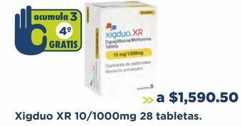 Farmacia San Pablo Xigduo xr 10/1000mg 28 tabletas oferta