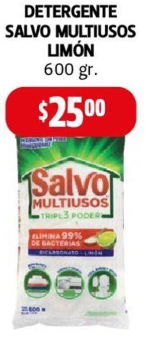 Farmacias Guadalajara DETERGENTE SALVO MULTIUSOS LIMÓN 600 gr. oferta