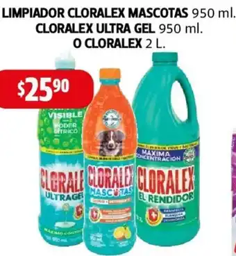 Farmacias Guadalajara LIMPIADOR CLORALEX MASCOTAS 950 ml. CLORALEX ULTRA GEL 950 ml. O CLORALEX 2 L. oferta