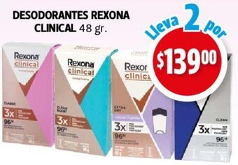 Farmacias Guadalajara DESODORANTES REXONA CLINICAL 48 gr. oferta