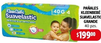 Farmacias Guadalajara PAÑALES KLEENBEBÉ SUAVELASTIC GRANDE 40 pzs. oferta