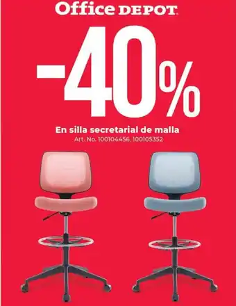Office Depot En silla secretarial de malla oferta