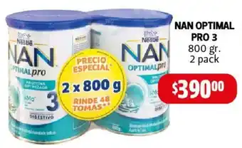 Farmacias Guadalajara NAN OPTIMAL PRO 3 800GR 2 PACK oferta