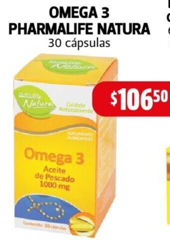 Farmacias Guadalajara OMEGA 3 PHARMALIFE NATURA 30 cápsulas oferta