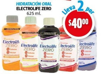 HIDRATACIÓN ORAL ELECTROLIFE ZERO 625 ml.