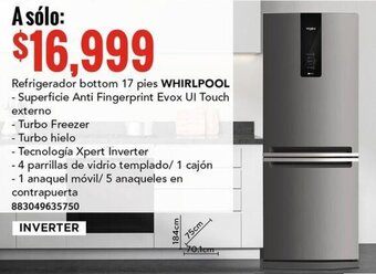 City Club Refrigerador bottom 17 pies WHIRLPOOL oferta