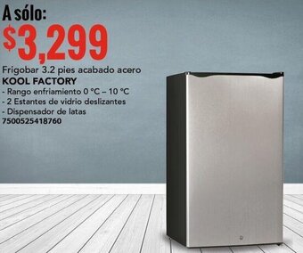 City Club Frigobar 3.2 pies acabado acero KOOL FACTORY oferta