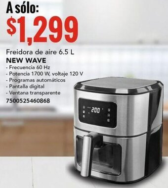 Freidora de aire 6.5 L NEW WAVE