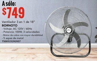 City Club Ventilador 3 en 1 de 18" BORNOTO oferta