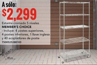 City Club Estante cromado 5 niveles MEMBER'S CHOICE oferta