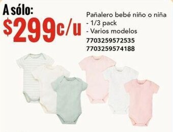 Pañalero bebé niño o niña - 1/3 pack