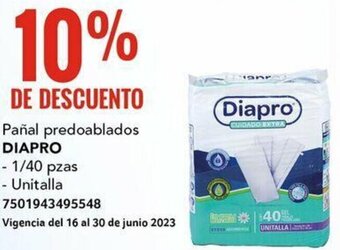 Pañal predoablados DIAPRO - 1/40 pzas