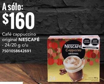 City Club Café cappuccino original NESCAFÉ 24/20g c/u oferta