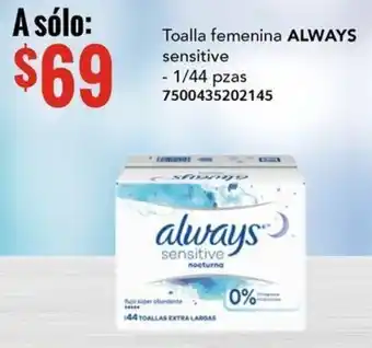 City Club Toalla femenina ALWAYS sensitive 1/44pzas oferta