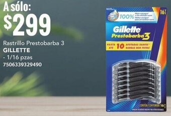 City Club Rastrillo Prestobarba 3 GILLETTE 1/16 pzas oferta