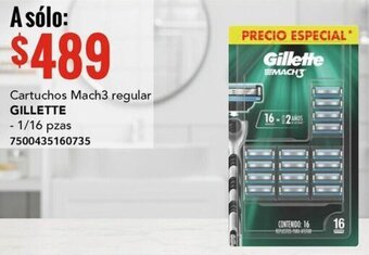 City Club Cartuchos Mach3 regular GILLETTE 1/16pzas oferta