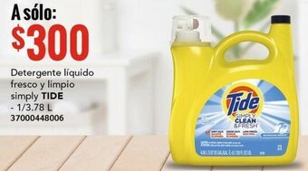 Detergente líquido fresco y limpio simply TIDE 1/3.78L