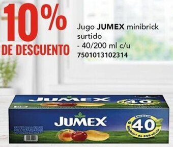 City Club Jugo JUMEX minibrick surtido 40/200ml oferta