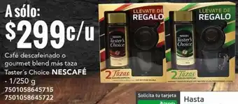 City Club Café descafeinado o gourmet blend más taza Taster's Choice NESCAFÉ 1/250g oferta