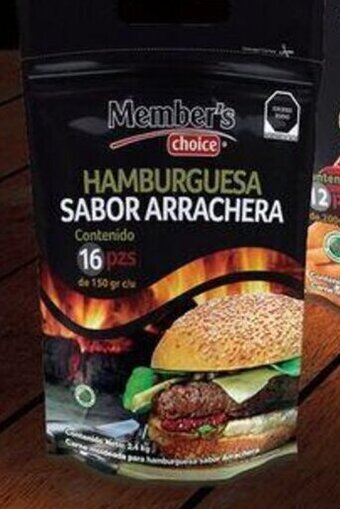 Hamburguesa arrachera MEMBER'S CHOICE - 1/2.4 kg 7500093555188