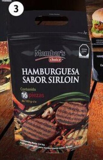 City Club Hamburguesa res pre cocida MEMBER'S CHOICE 1/16pzas oferta