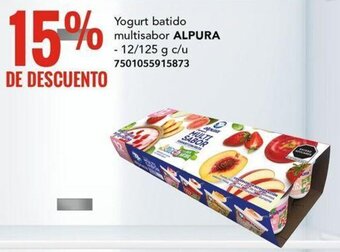 Yogurt batido multisabor ALPURA - 12/125 g c/u 7501055915873