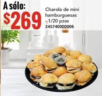 Charola de mini hamburguesas - 1/20 pzas 245740000006