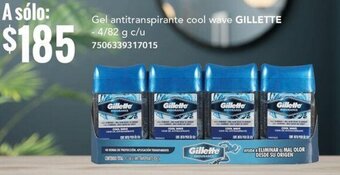 Gel antitranspirante cool wave GILLETTE - 4/82 g c/u 7506339317015