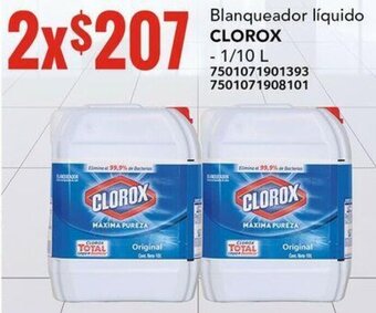 City Club Blanqueador líquido CLOROX 1/10L oferta