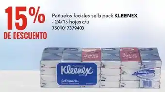 Pañuelos faciales sella pack KLEENEX - 24/15 hojas c/u