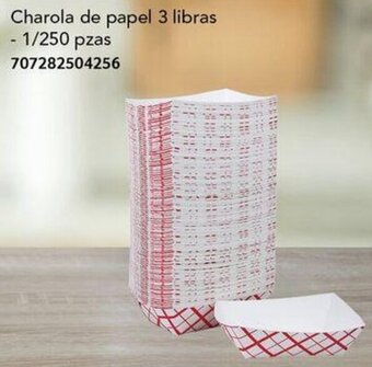 Charola de papel 3 libras - 1/250 pzas 707282504256