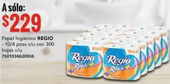 City Club Papel higiénico REGIO - 10/4 pzas c/u con 300 hojas c/u oferta