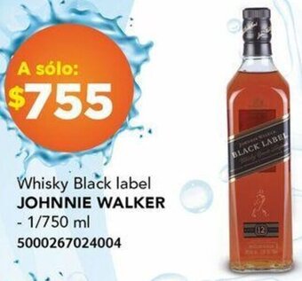 Whisky Black label JOHNNIE WALKER 1/750ml