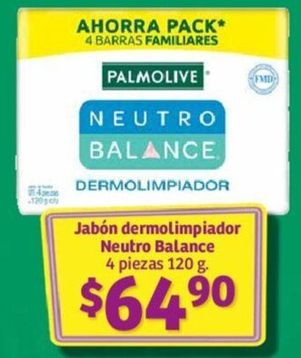 Jabón dermolimpiador Neutro Balance 4 piezas 120 g.