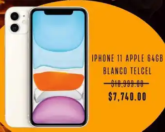 IPHONE 11 APPLE 64GB BLANCO TELCEL