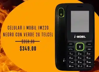 Chedraui CELULAR I MOBIL IM220 NEGRO CON VERDE 2G TELCEL oferta