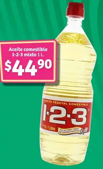 Aceite comestible 1-2-3 mixto 1 L.