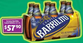 Cerveza Barrilito 6 pack botella 325 ml.