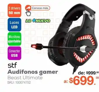 RadioShack Audífonos gamer stf beast muspell ultimate 7.1 usb / pc / playstation / smartphone / negro oferta