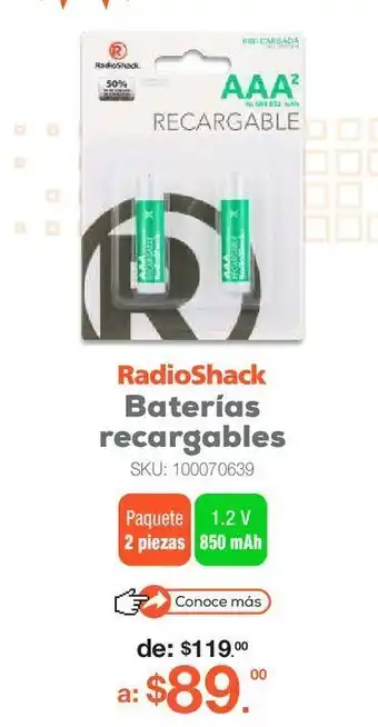 RadioShack Baterías recargables radioshack oferta
