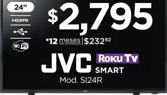 Chedraui Smart tv jvc 24 mod. si24r oferta