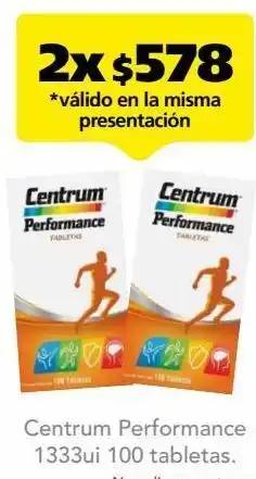 Farmacia San Pablo Centrum performance 100 tabletas caja vitamina a 1333 ui oferta